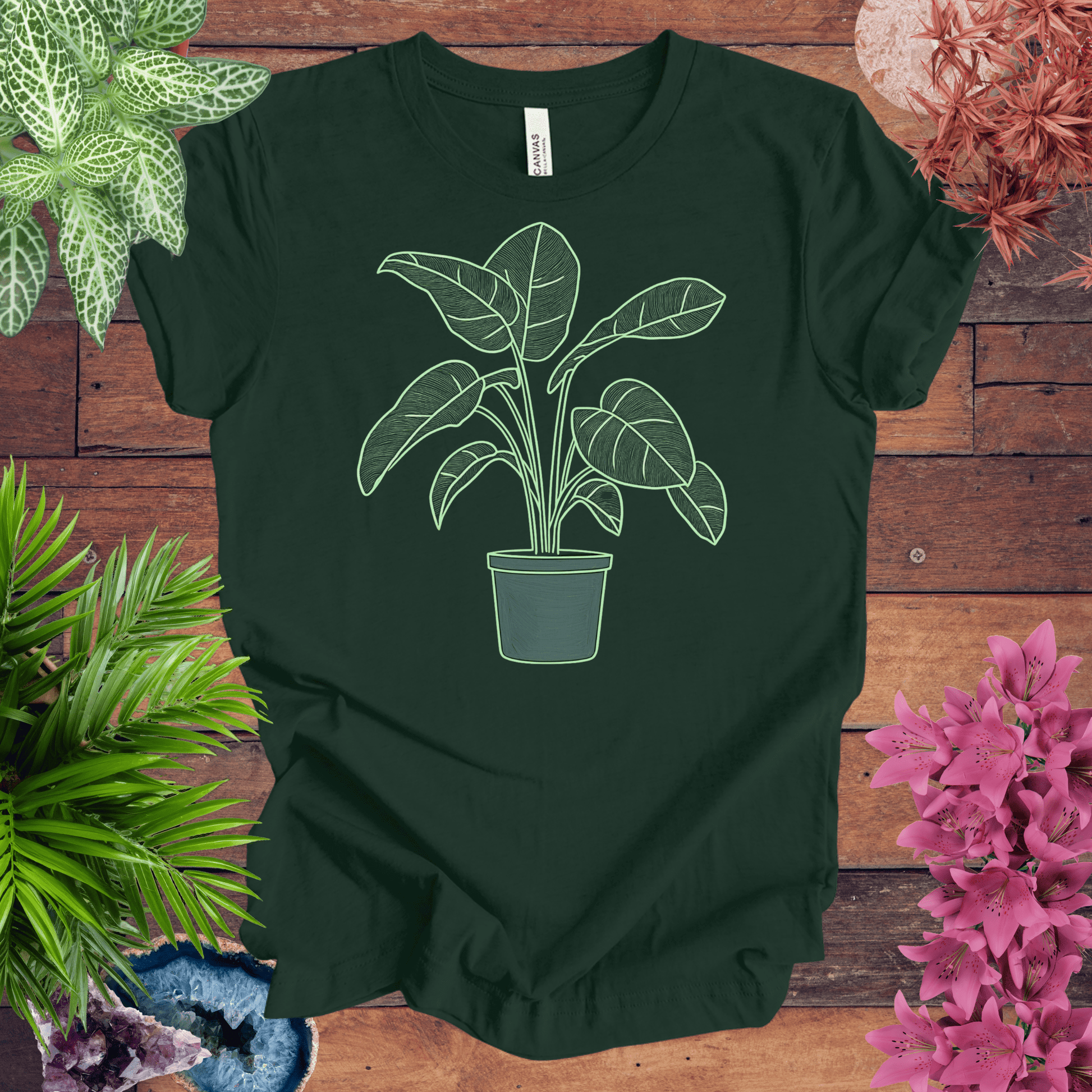 Printify T-Shirt Forest / S Bird of Paradise Plant Outline T-Shirt