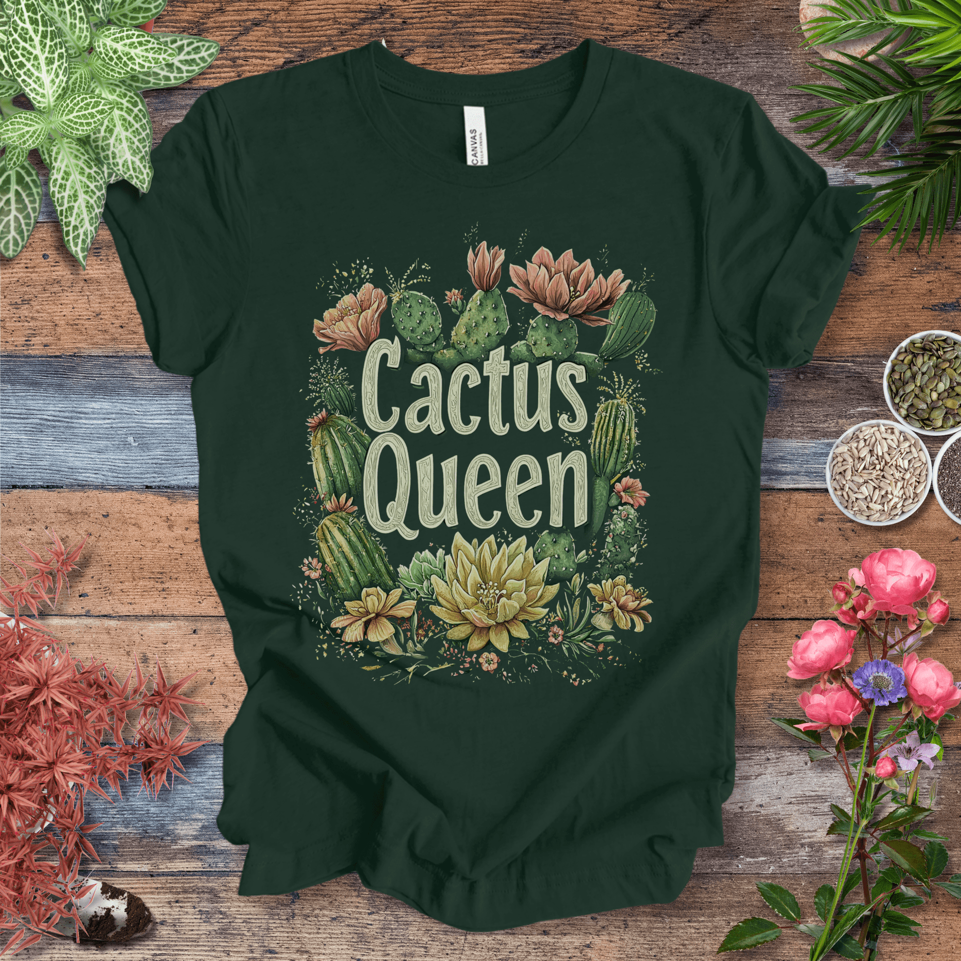 Printify T-Shirt Forest / S Cactus Queen Floral T-Shirt