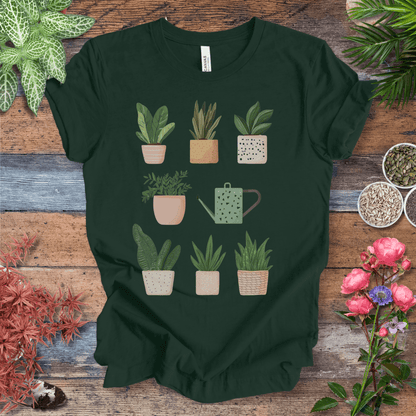 Printify T-Shirt Forest / S Cute Potted Plant Collection Minimalist T-Shirt