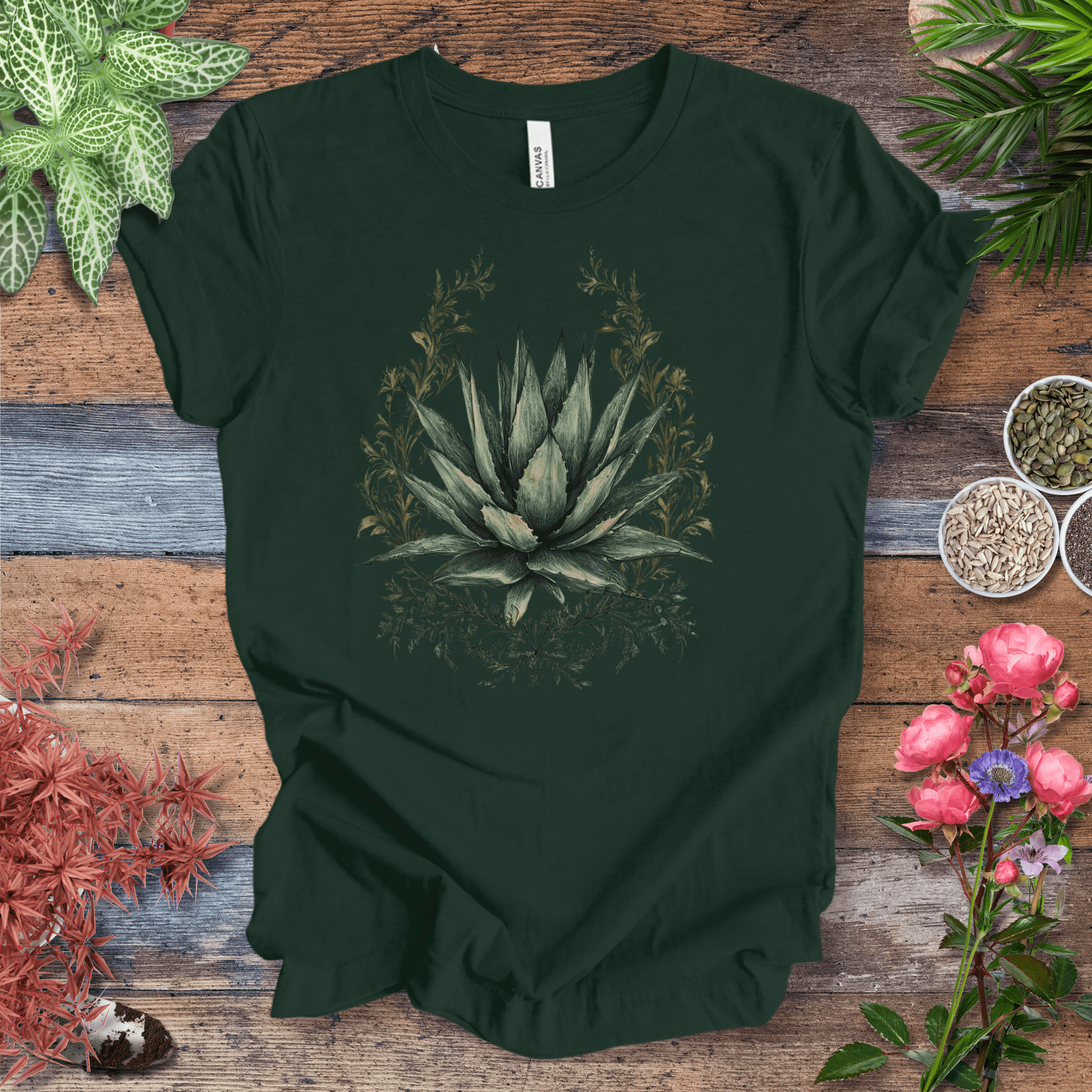 Printify T-Shirt Forest / S Elegant Agave Frame T-Shirt