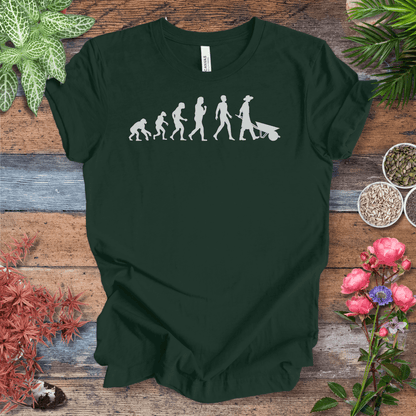 Printify T-Shirt Forest / S Evolution of a Gardener (Wheelbarrow) | Fun Gardening Tee