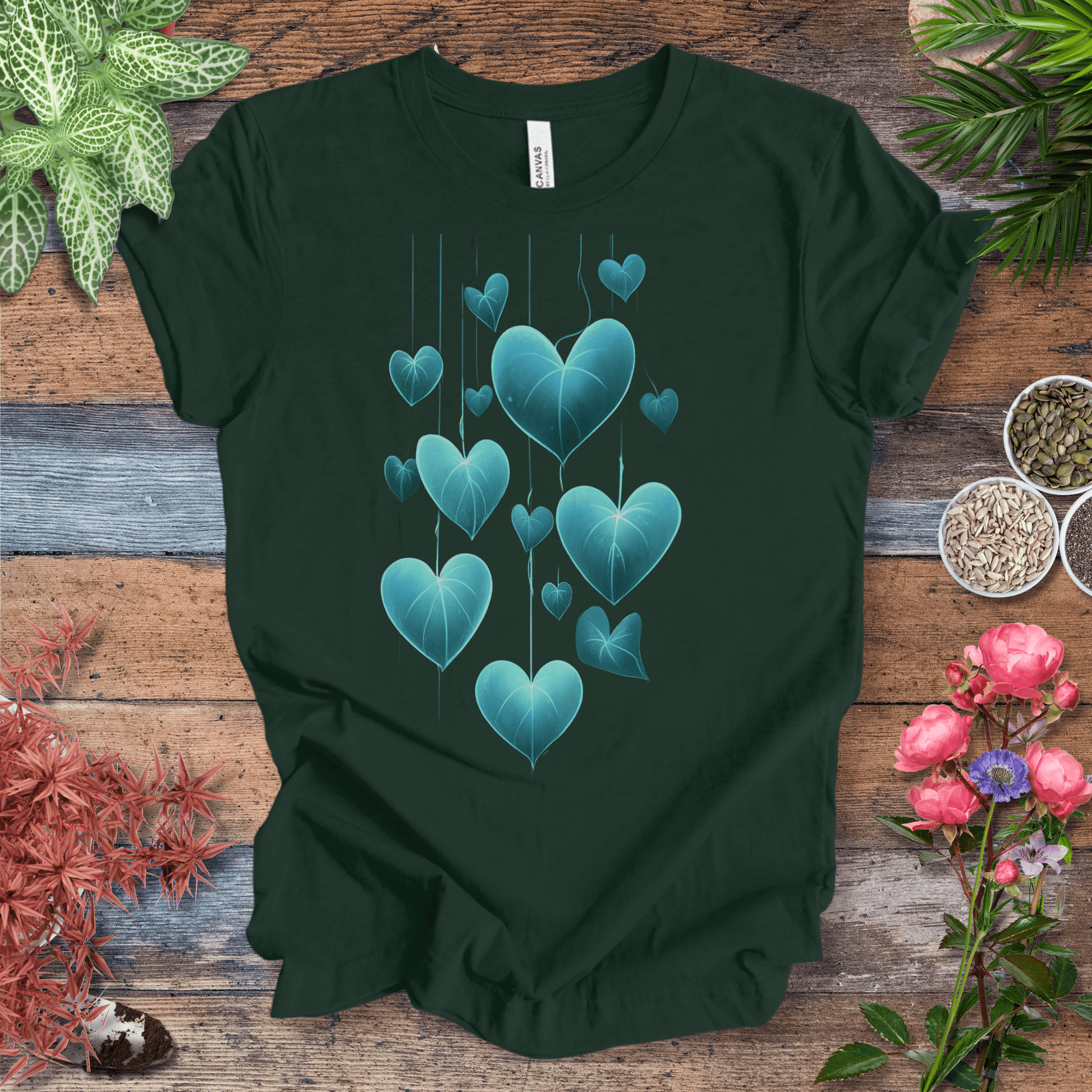 Printify T-Shirt Forest / S Glowing Heartleaf Philodendron Plant Lover T-Shirt