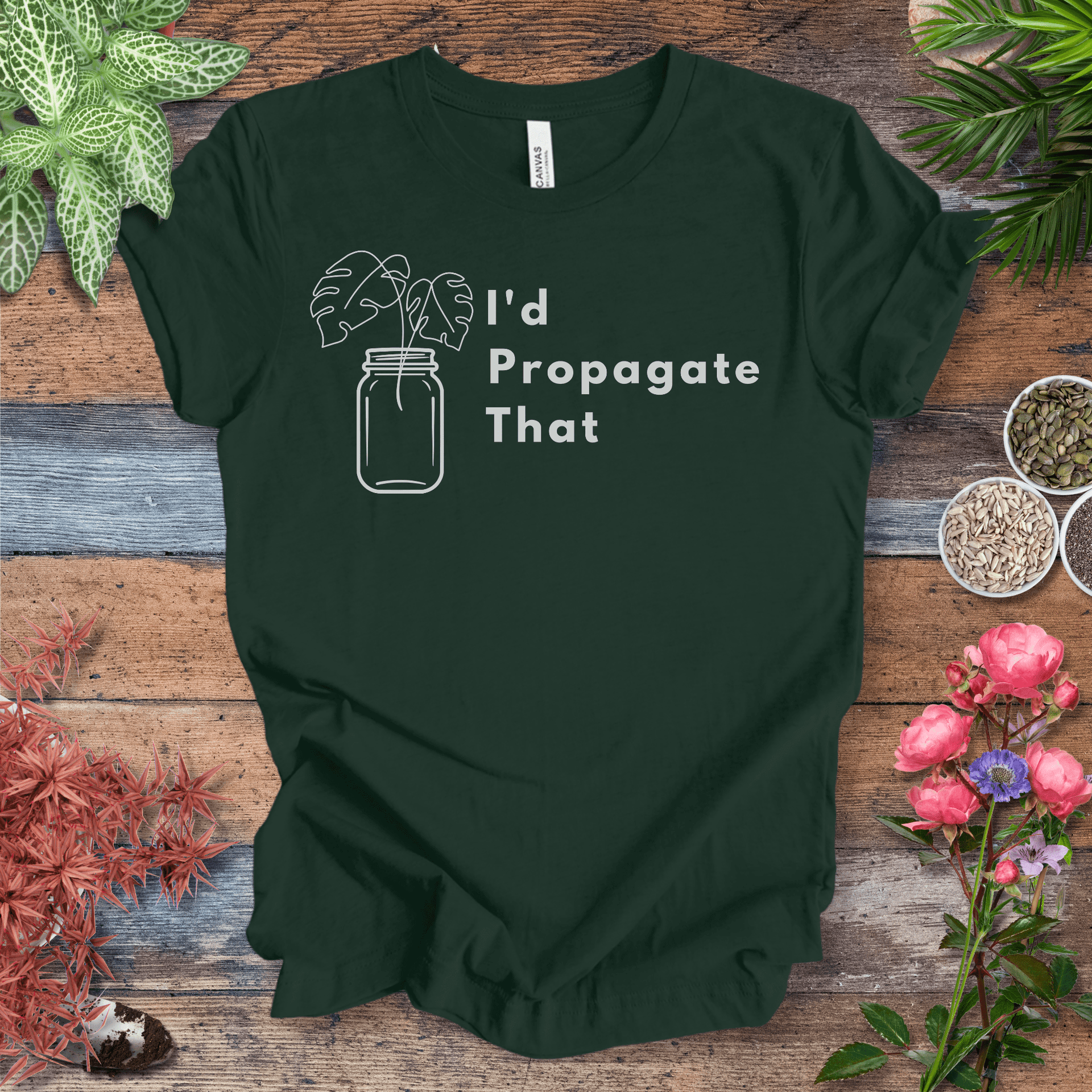 I'd Propagate That – Monstera Jar T‑Shirt – Botanical Vibes