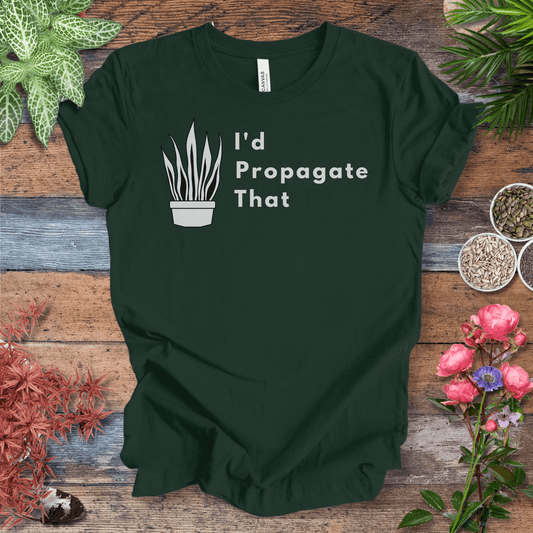 Printify T-Shirt Forest / S I’d Propagate That – Snake Plant Edition | Minimalist Houseplant Tee