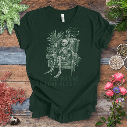 Printify T-Shirt Forest / S I Just Love Plants Skeleton T-Shirt