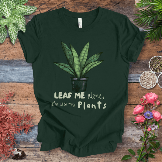 Printify T-Shirt Forest / S "Leaf Me Alone" Funny Snake Plant Lover T-Shirt
