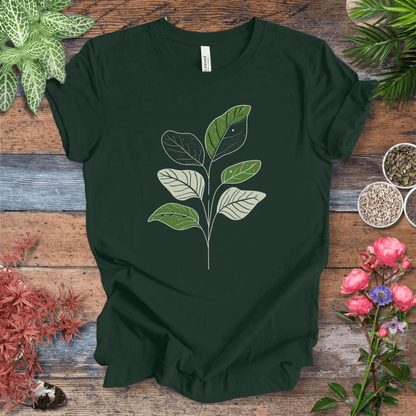 Printify T-Shirt Forest / S Modern Line Art Fiddle Leaf T-Shirt