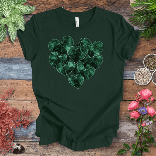 Printify T-Shirt Forest / S Neon Heart-Shaped Leaves Plant Parent Aesthetic T-Shirt