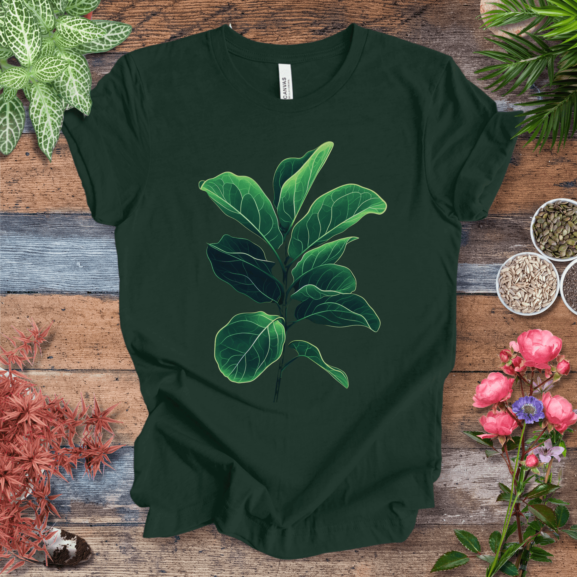Printify T-Shirt Forest / S Radiant Fiddle Leaf Glow T-Shirt
