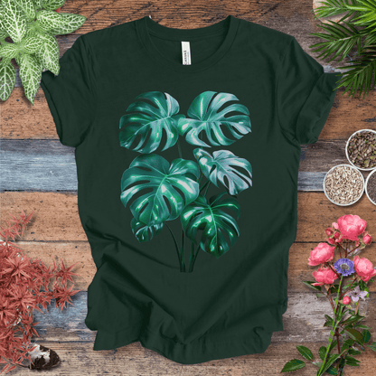 Printify T-Shirt Forest / S Shiny Monstera Leaf Jungle Aesthetic Plant Lover T-Shirt