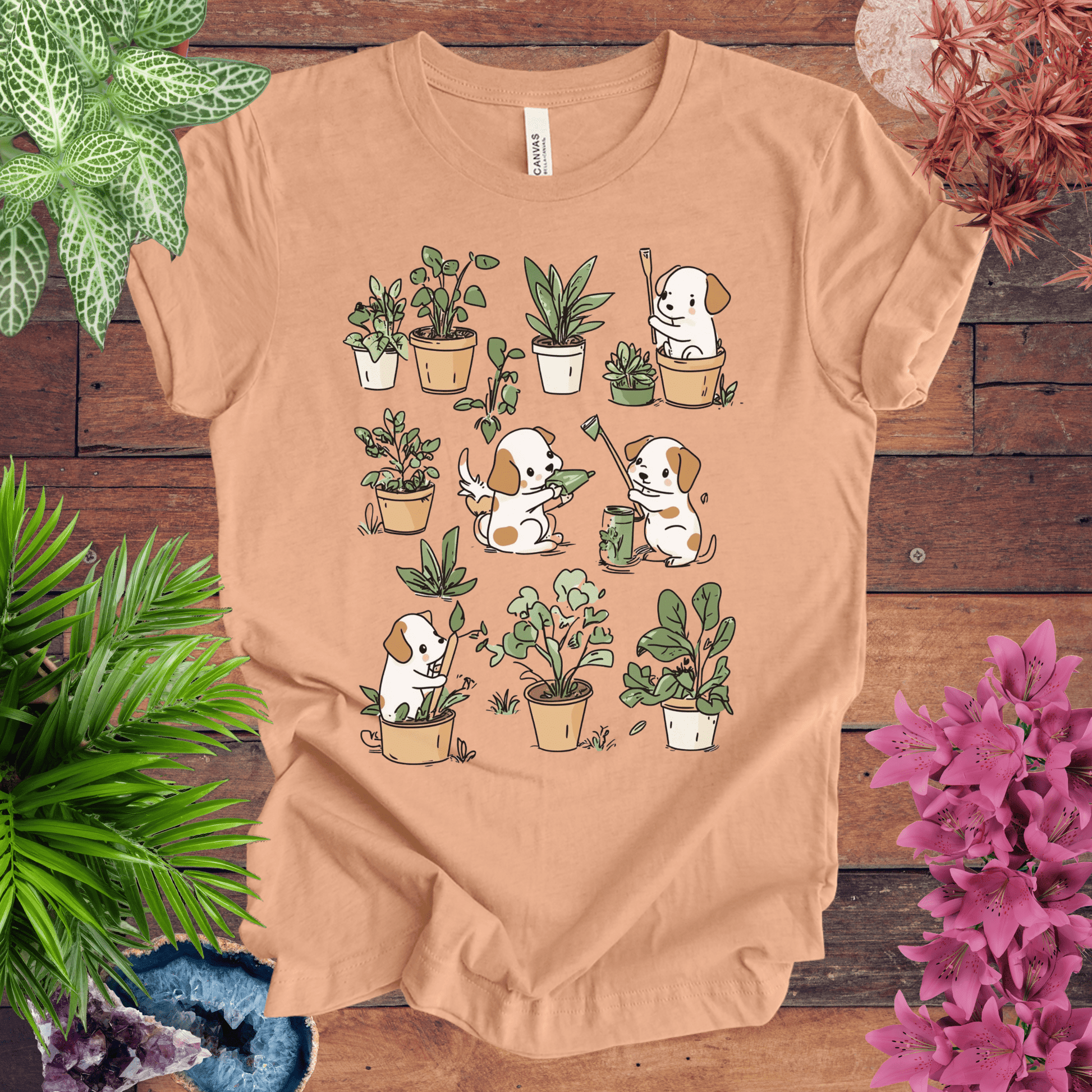 Printify T-Shirt Garden Paws - Playful Pups T-Shirt