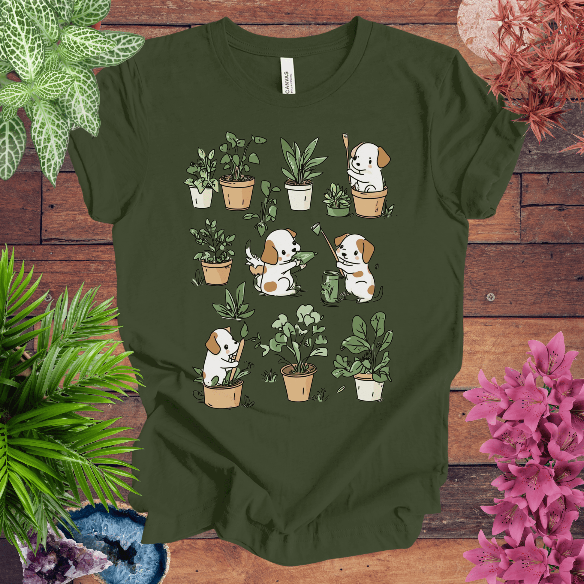 Printify T-Shirt Garden Paws - Playful Pups T-Shirt
