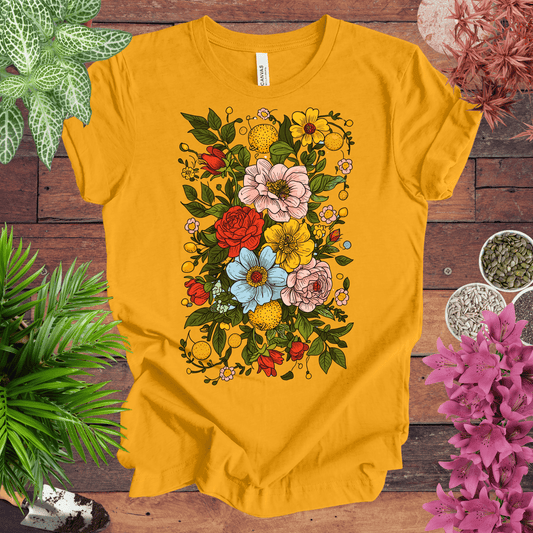 Printify T-Shirt Gold / S Bold Floral Citrus T-Shirt