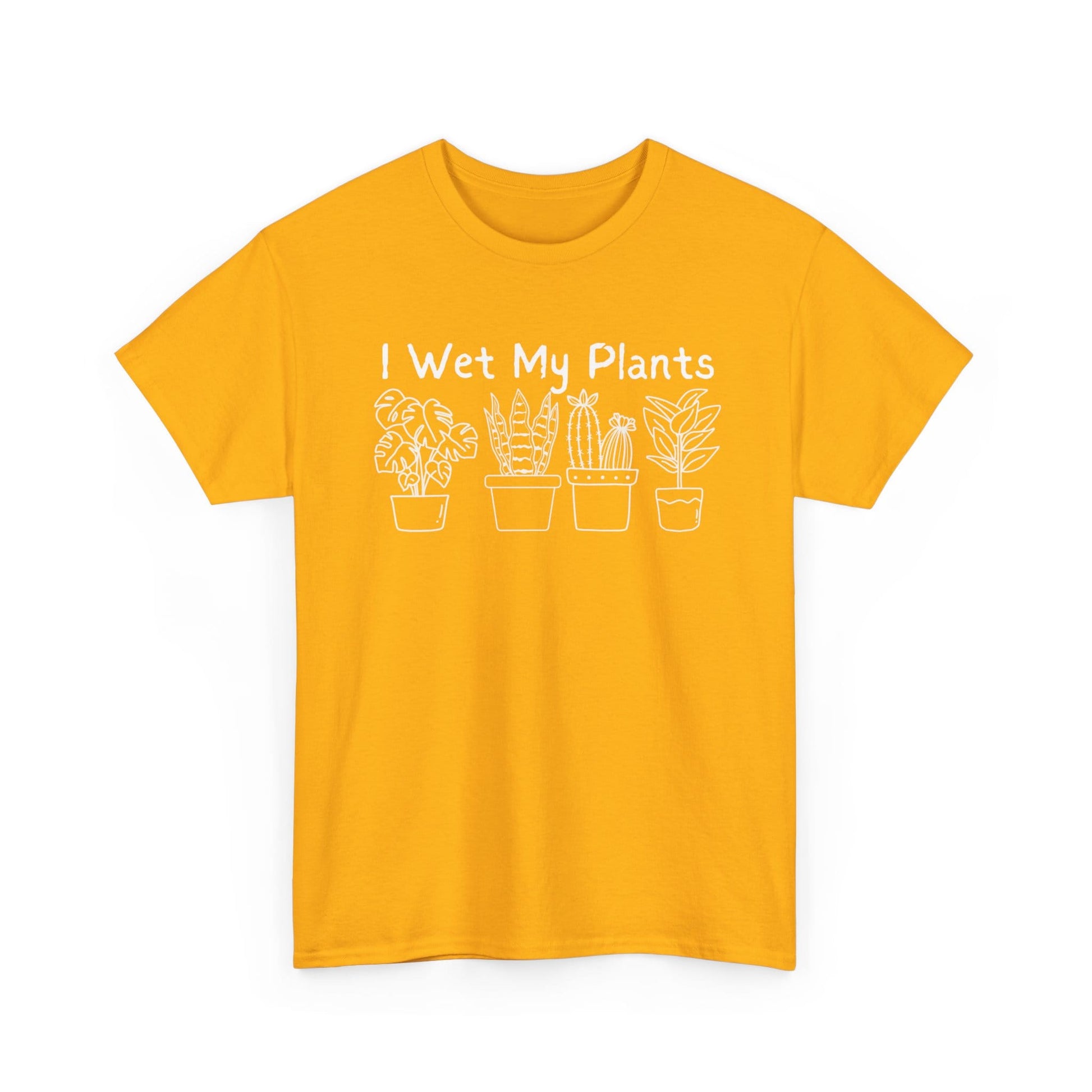 Printify T-Shirt Gold / S I Wet My Plants T-Shirt — Funny Plant Lover Tee for Gardeners