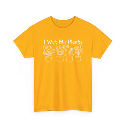 Printify T-Shirt Gold / S I Wet My Plants T-Shirt — Funny Plant Lover Tee for Gardeners