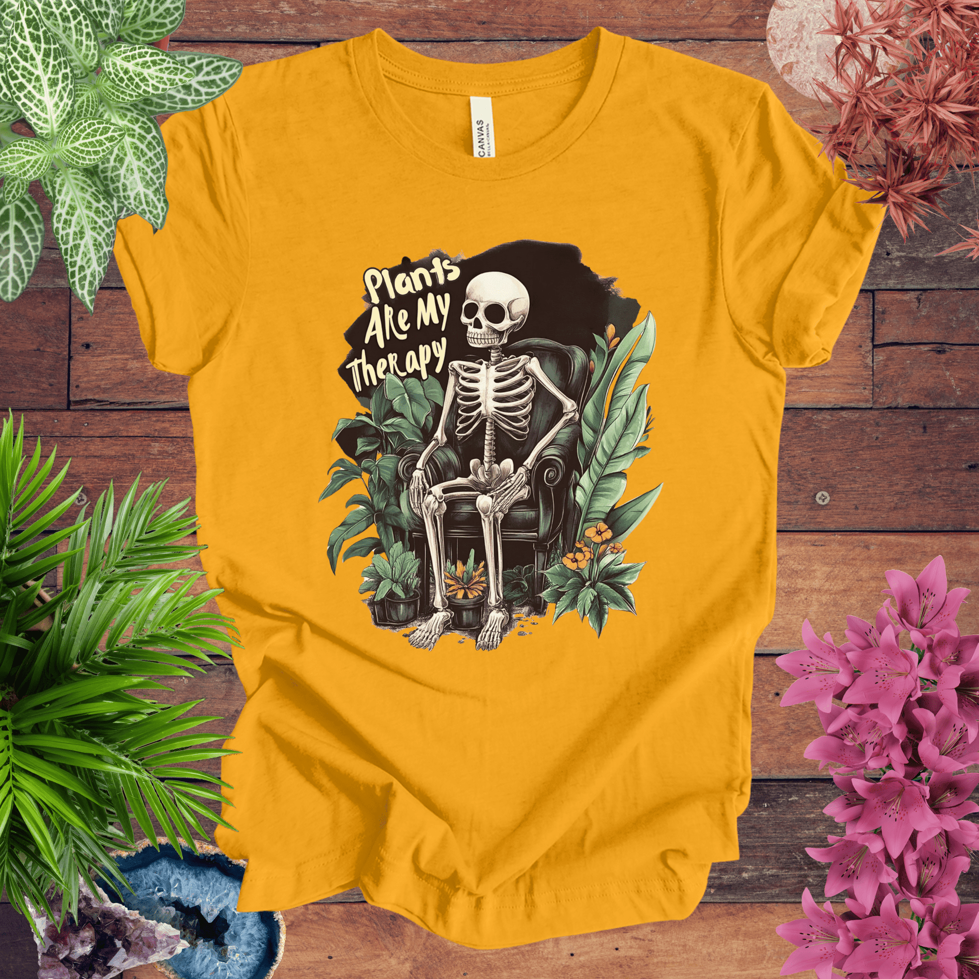 Printify T-Shirt Gold / S Plants Are My Therapy T-Shirt