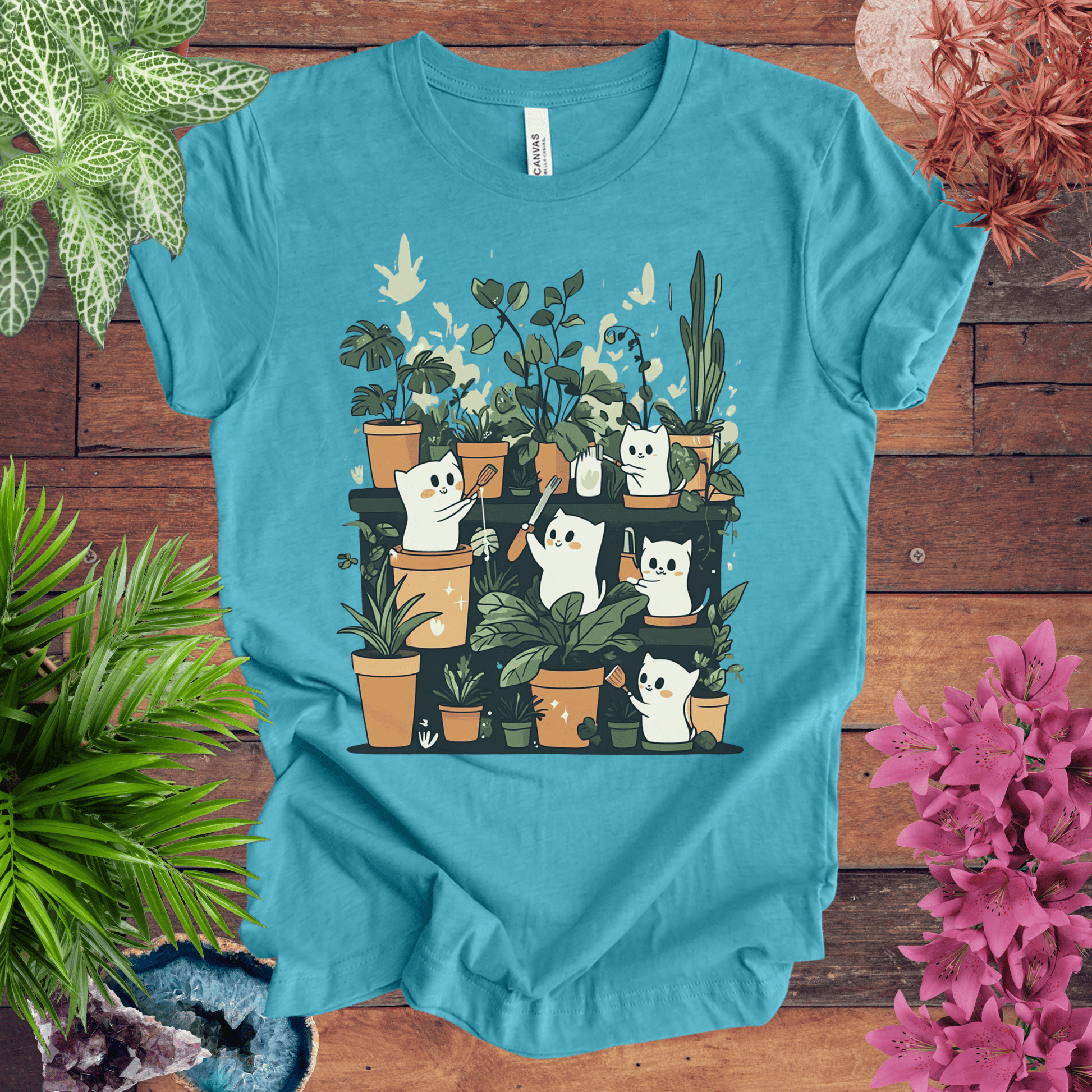 Printify T-Shirt Heather Aqua / S Boo-tiful Houseplants T-Shirt