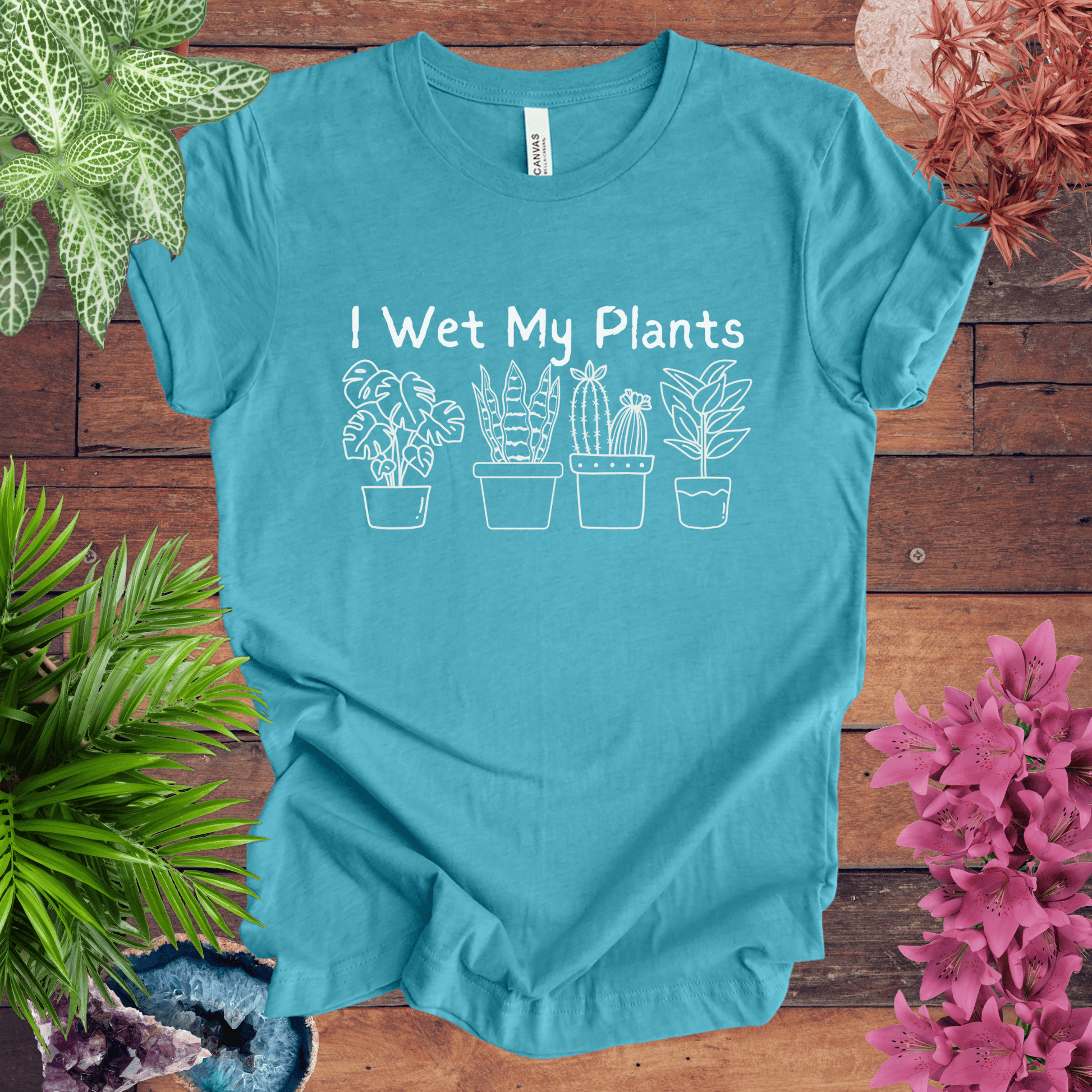 Printify T-Shirt Heather Aqua / S I Wet My Plants T-Shirt
