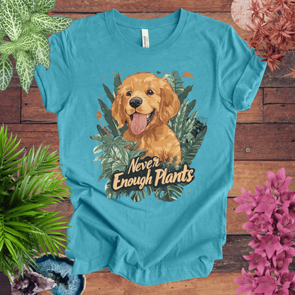 Printify T-Shirt Heather Aqua / S Never Enough Plants - Golden Retriever Edition T-Shirt