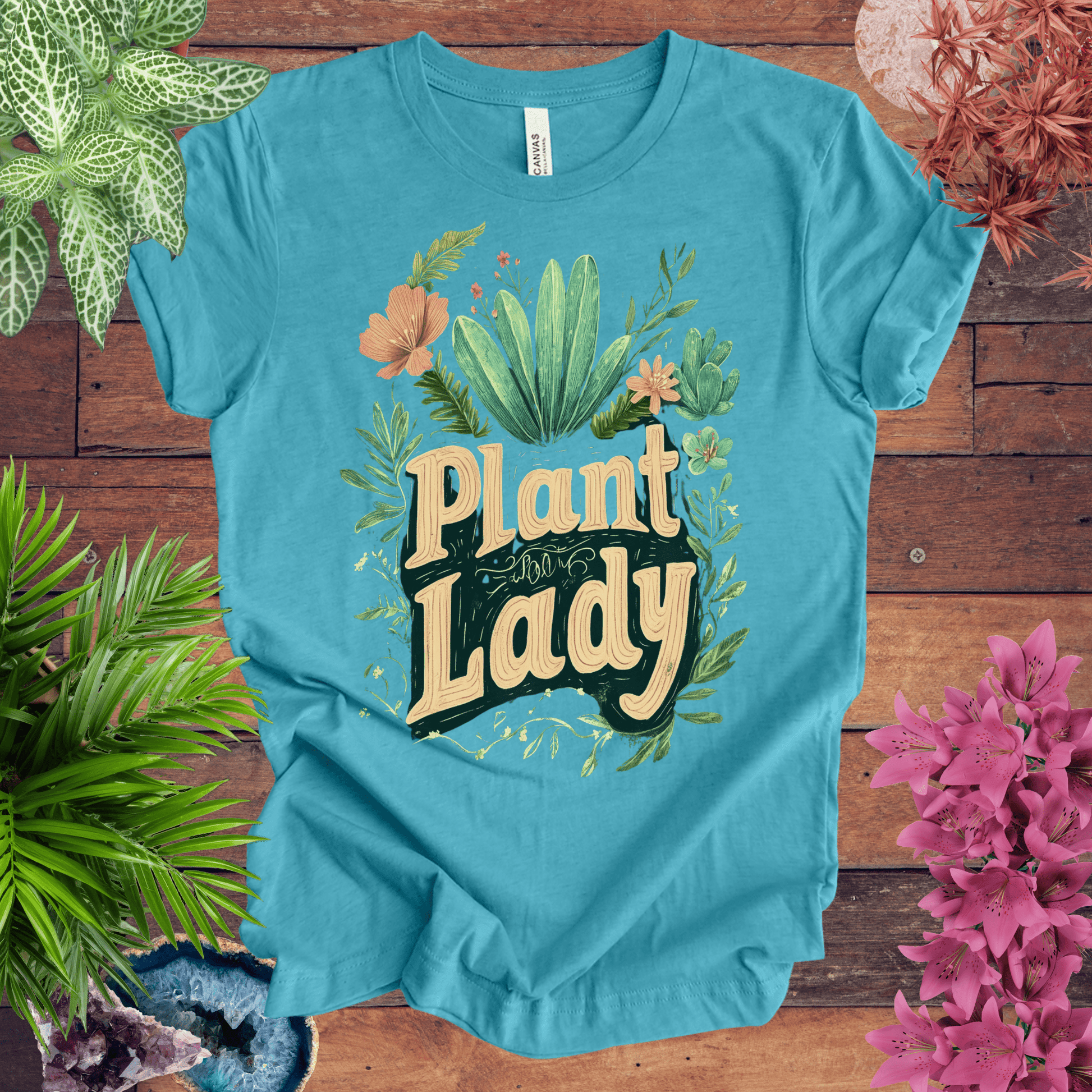 Printify T-Shirt Heather Aqua / S Plant Lady T-Shirt