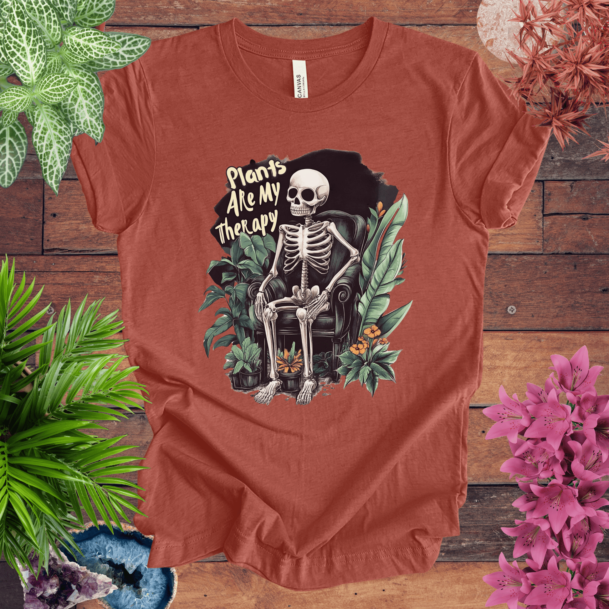 Printify T-Shirt Heather Clay / S Plants Are My Therapy T-Shirt