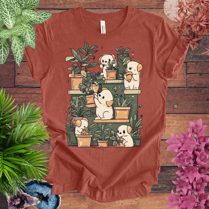Printify T-Shirt Heather Clay / S Puppy Gardeners - Potting Party T-Shirt