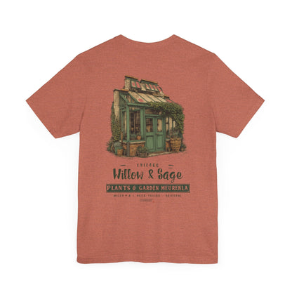 Printify T-Shirt Heather Clay / S Willow & Sage Vintage Greenhouse Tee | Eco-Friendly Gardening T-Shirt