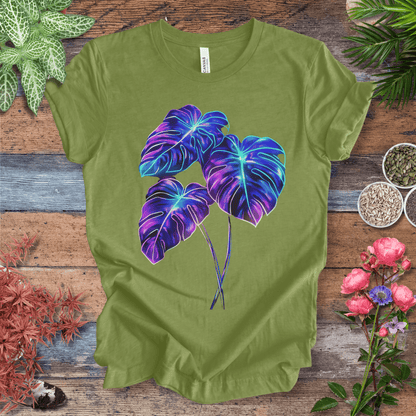 Printify T-Shirt Heather Green / S Bioluminescent Monstera Jungle Plant Lover Aesthetic T-Shirt