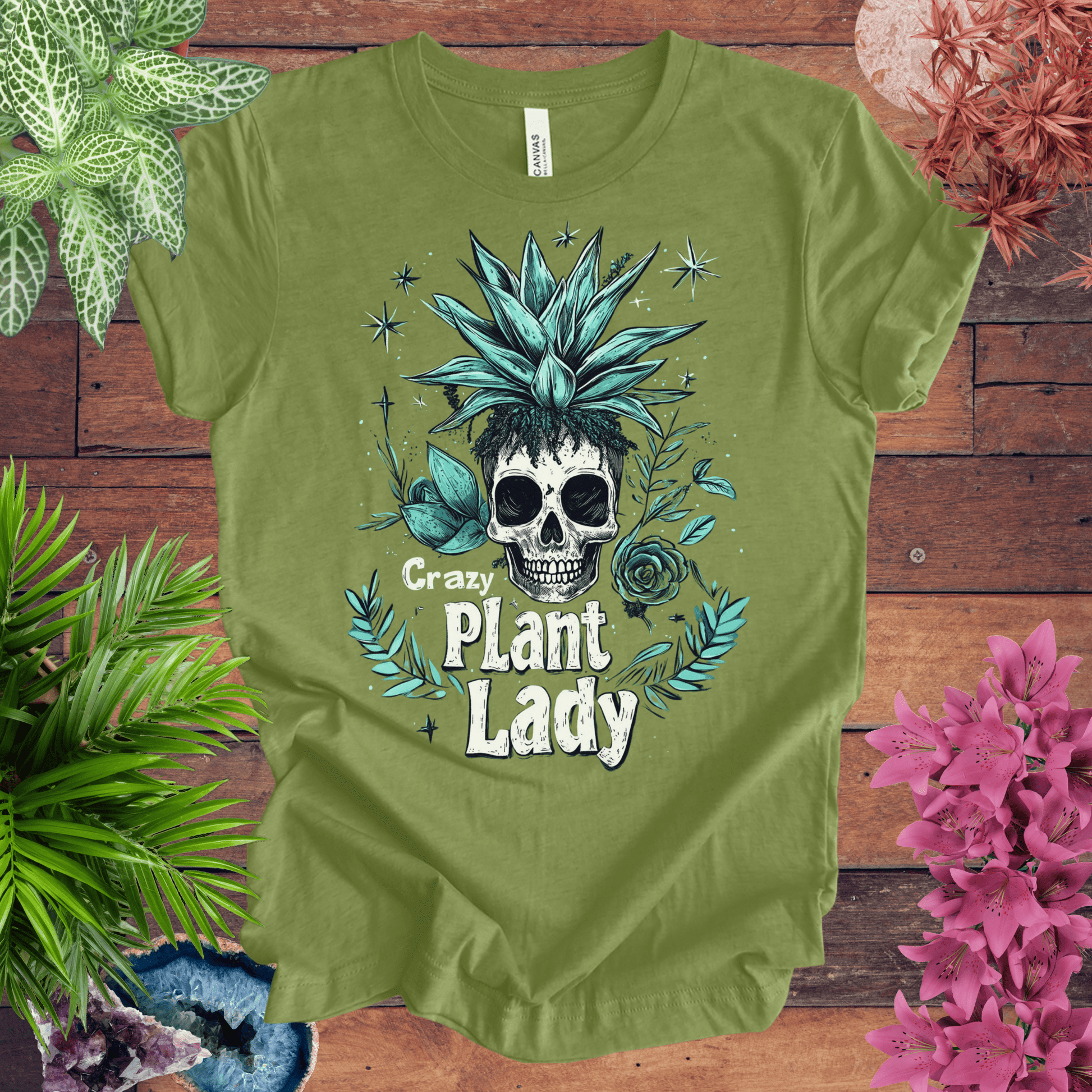 Printify T-Shirt Heather Green / S Crazy Plant Lady T-Shirt