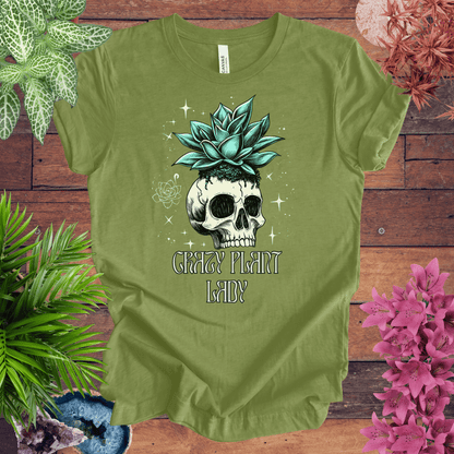 Printify T-Shirt Heather Green / S Crazy Plant Lady T-Shirt