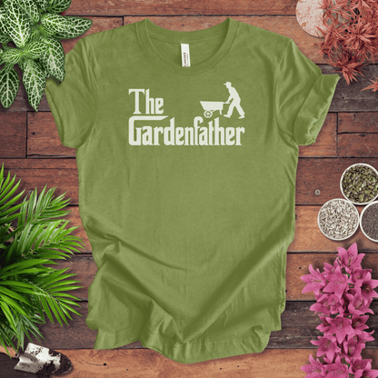 Printify T-Shirt Heather Green / S Dad Gardening T-Shirt – “The Gardenfather” Funny Gardener Gift Tee