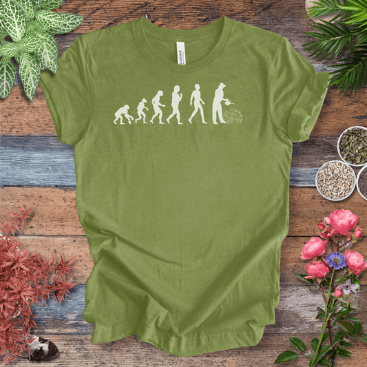 Printify T-Shirt Heather Green / S Evolution of a Gardener (Flowers) | Playful Plant Lover Tee