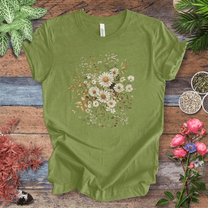Printify T-Shirt Heather Green / S Golden Harvest Daisy Floral T-Shirt