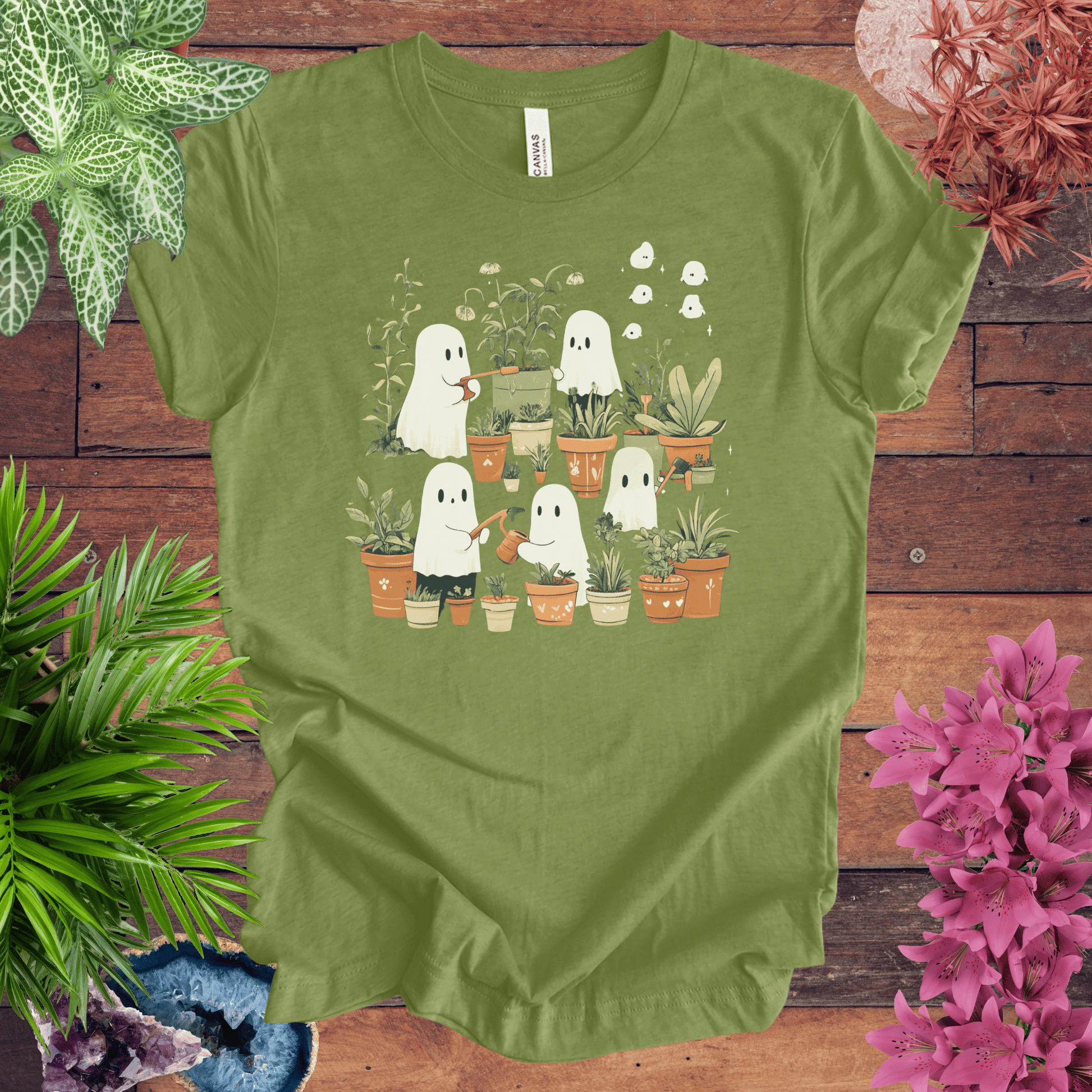 Printify T-Shirt Heather Green / S Haunted by Houseplants T-Shirt