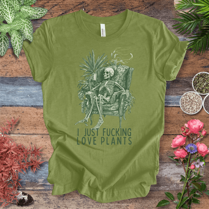 Printify T-Shirt Heather Green / S I Just Love Plants Skeleton T-Shirt