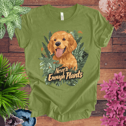 Printify T-Shirt Heather Green / S Never Enough Plants - Golden Retriever Edition T-Shirt