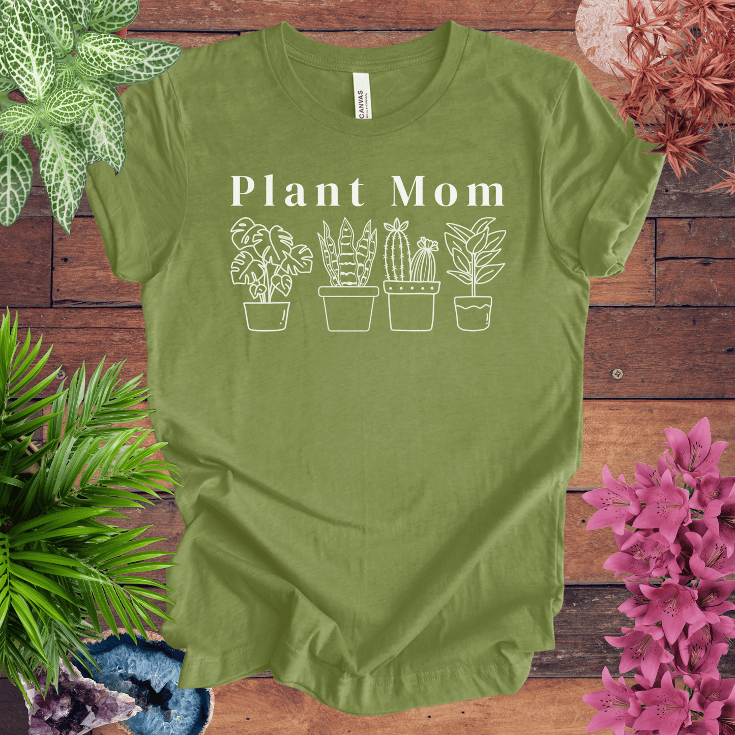 Printify T-Shirt Heather Green / S Plant Mom T-Shirt