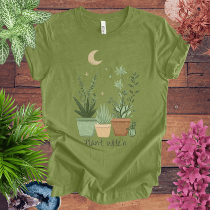 Printify T-Shirt Heather Green / S Plant Witch - Moonlit Garden T-Shirt