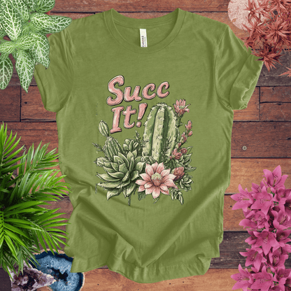 Printify T-Shirt Heather Green / S Succ It! - Cactus Lover T-Shirt