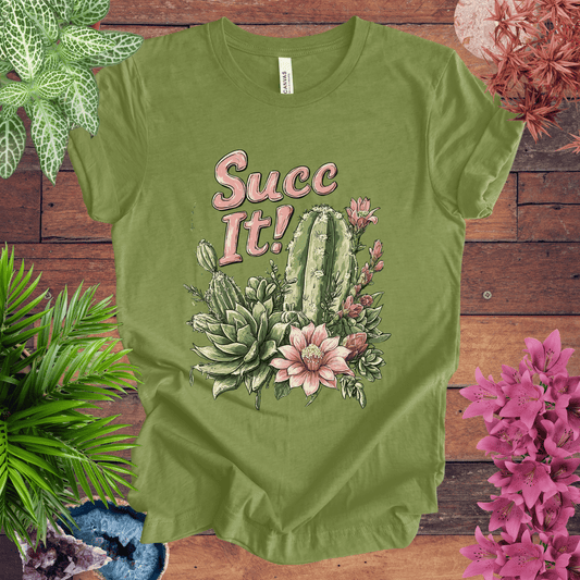 Printify T-Shirt Heather Green / S Succ It! - Cactus Lover T-Shirt