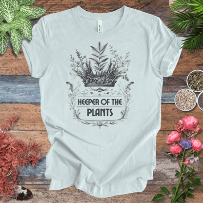 Printify T-Shirt Heather Ice Blue / S Keeper of the Plants – Vintage Monochrome Edition  Elegant Gardener Tee