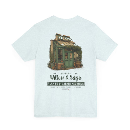 Printify T-Shirt Heather Ice Blue / S Willow & Sage Vintage Greenhouse Tee | Eco-Friendly Gardening T-Shirt