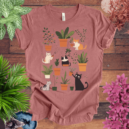 Printify T-Shirt Heather Mauve / S Kittens Tending Their Garden T-Shirt