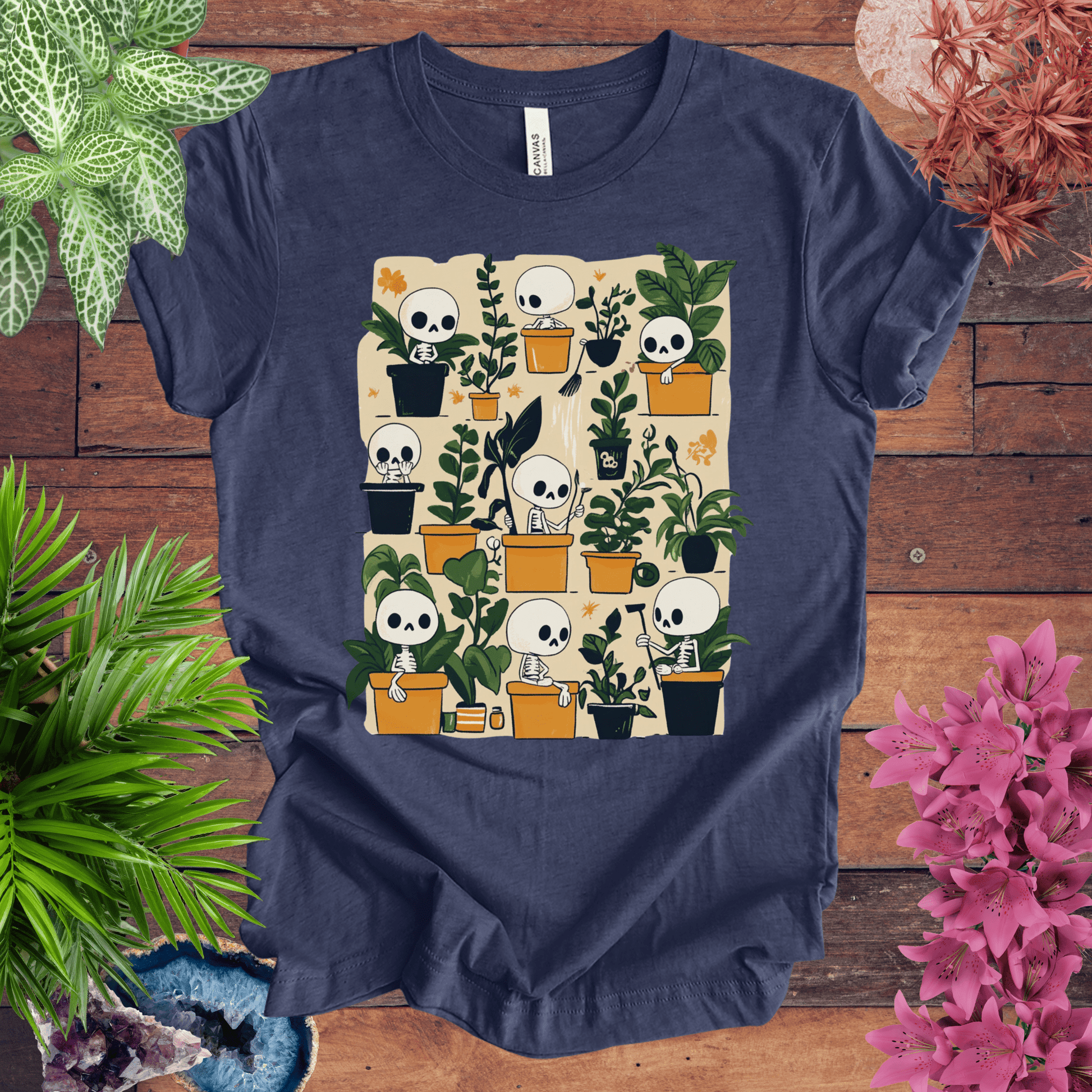 Printify T-Shirt Heather Navy / S Bone to Pick with My Plants T-Shirt