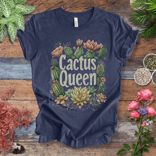 Printify T-Shirt Heather Navy / S Cactus Queen Floral T-Shirt