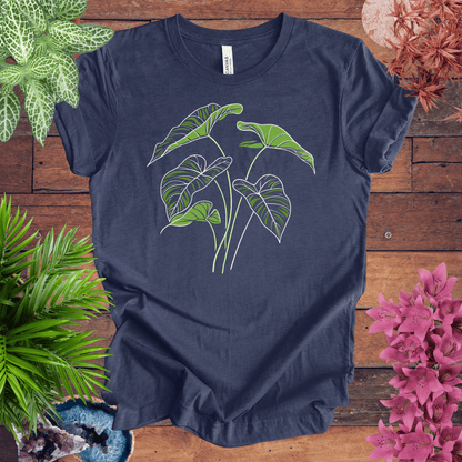 Printify T-Shirt Heather Navy / S Elephant Ear Plant Art T-Shirt