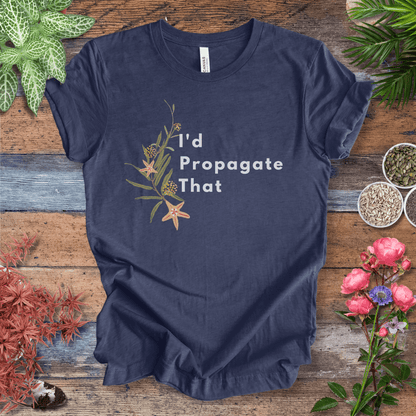 Printify T-Shirt Heather Navy / S I’d Propagate That – Hoya Edition | Eco‑Friendly Botanical Tee