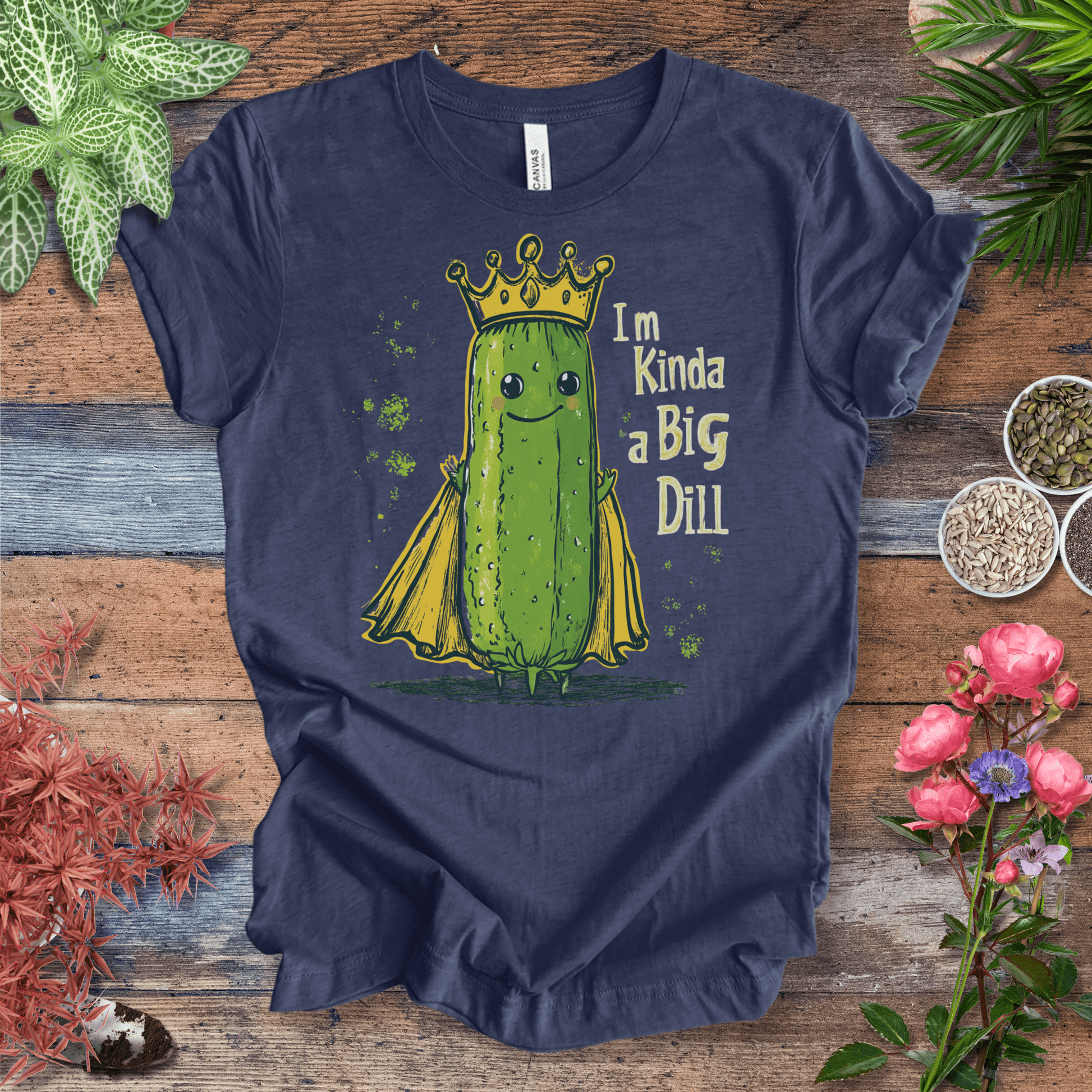 Printify T-Shirt Heather Navy / S I’m Kinda a Big Dill – Pickle Royalty T-Shirt