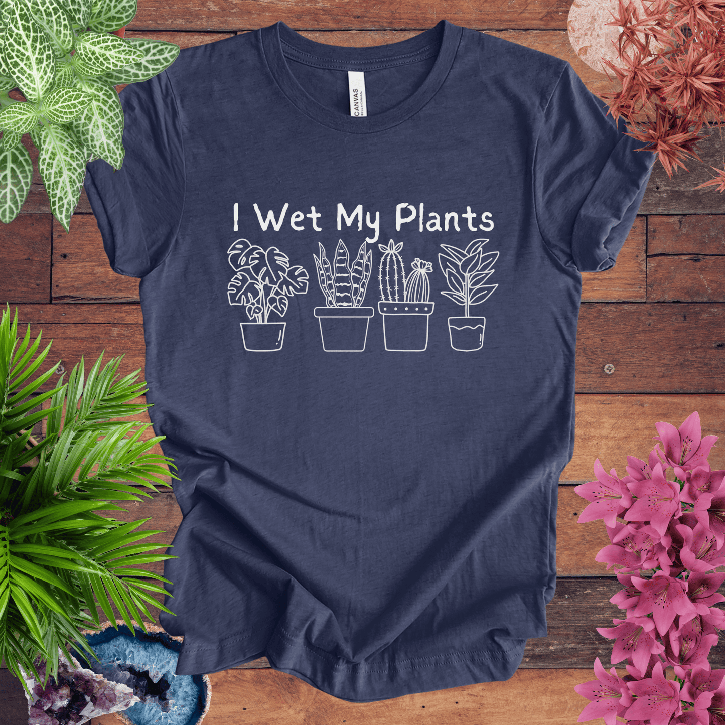 Printify T-Shirt Heather Navy / S I Wet My Plants T-Shirt