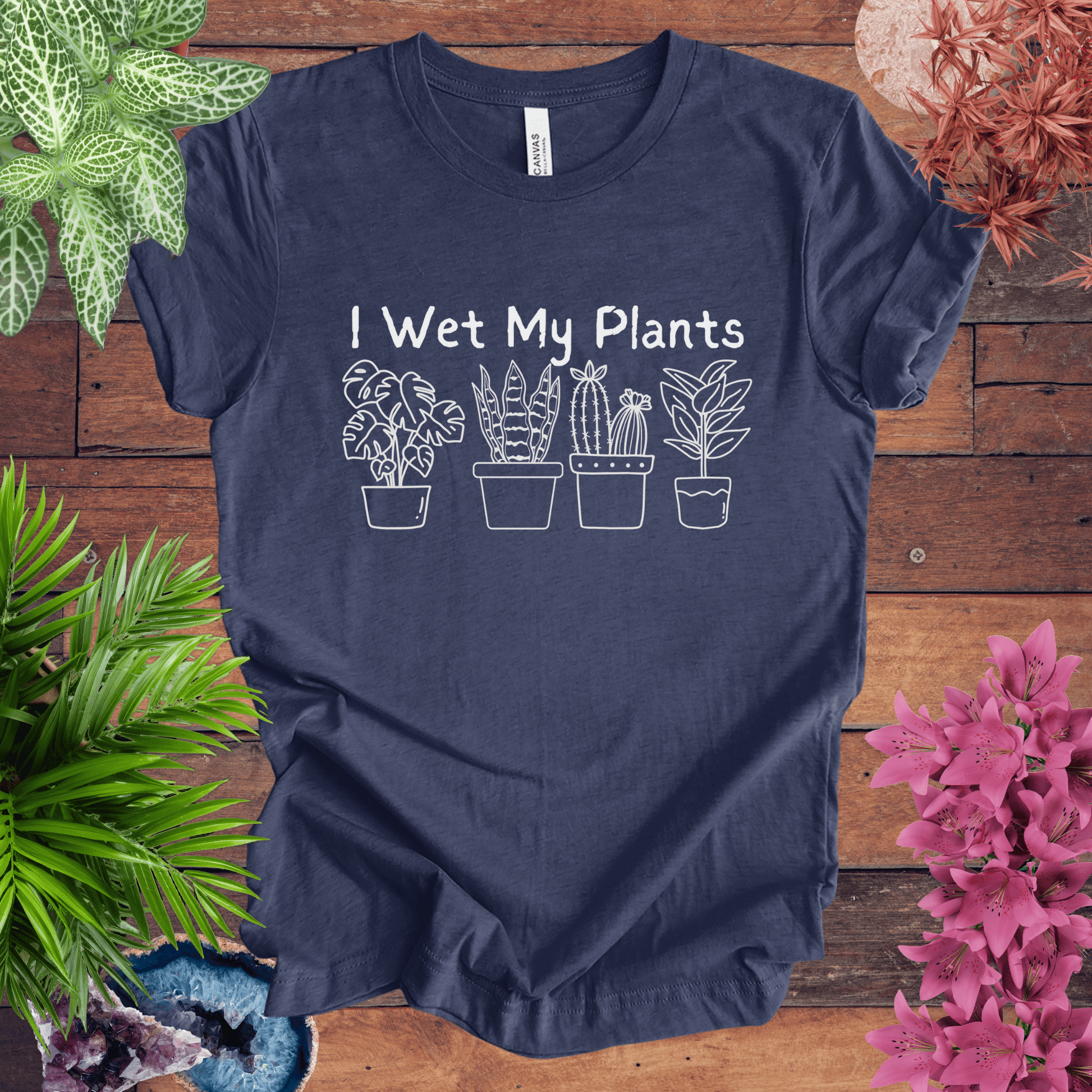 Printify T-Shirt Heather Navy / S I Wet My Plants T-Shirt
